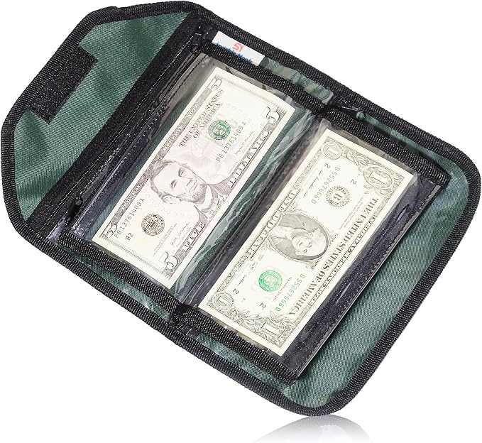 Money Organizer for Cash, Money Wallet Organizer for Cash, 6 Zippered Pocket by Unknown