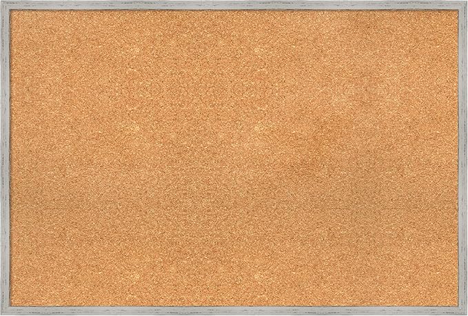 Amanti Art Natural Cork Board for Wall, 25x37 Vision Board with White Frame, Large Corkboard Office Decor for Home Organization, Cottage Corkboard Pinboard to Display Items for Home Organization in-DeskLoop Office