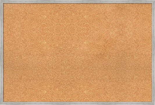 Amanti Art Natural Cork Board for Wall, 25x37 Vision Board with White Frame, Large Corkboard Office Decor for Home Organization, Cottage Corkboard Pinboard to Display Items for Home Organization in-DeskLoop Office