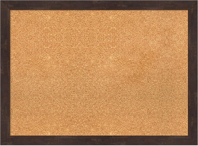 Amanti Art Natural Cork Board for Wall, 23x31 Vision Board with Brown Wood Frame, Medium Corkboard Office Decor for Home Organization, Rustic Farmhouse Corkboard Pinboard to display items for home-DeskLoop Office