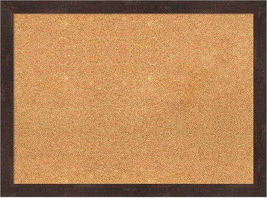 Amanti Art Natural Cork Board for Wall, 23x31 Vision Board with Brown Wood Frame, Medium Corkboard Office Decor for Home Organization, Rustic Farmhouse Corkboard Pinboard to display items for home-DeskLoop Office
