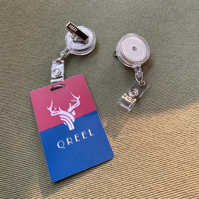 QREEL - 10 Pack - Retractable ID Name Badge Holder Reels - Image 2