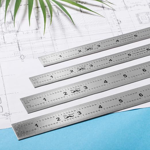 Mr. Pen- Machinist Ruler, 4 Pack, | Stainless Steel Metric & Imperial, - Image 7