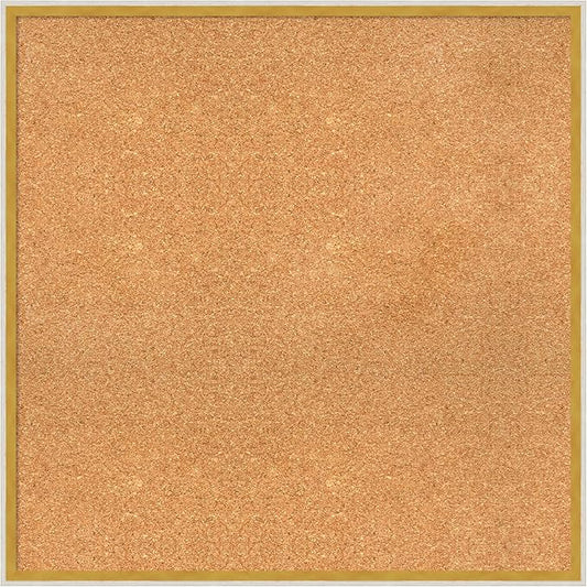 Amanti Art Natural Cork Board for Wall, 29x29 Vision Board with White Frame, Large Corkboard Office Decor for Home Organization, Modern Corkboard Pinboard to Display Items for Home Organization in-DeskLoop Office