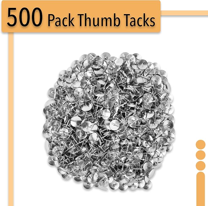 Mr. Pen- Thumb Tack, 500 Pack, Flat Push Pins Bulk | Steel Round Push Pins - Image 2