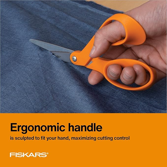 Fiskars Petite Original Orange-Handled Scissors, Crafting and Sewing Stainless - Image 4