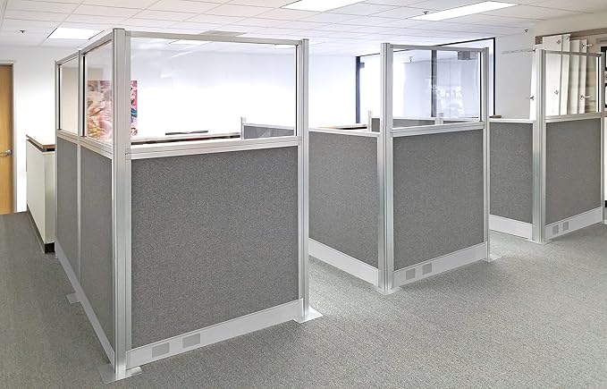 Versare Pre-Configured Hush Panel Electric Cubicle | Workstation Divider Walls | Cubicle Privacy Panels | Office Partition Walls-DeskLoop Office
