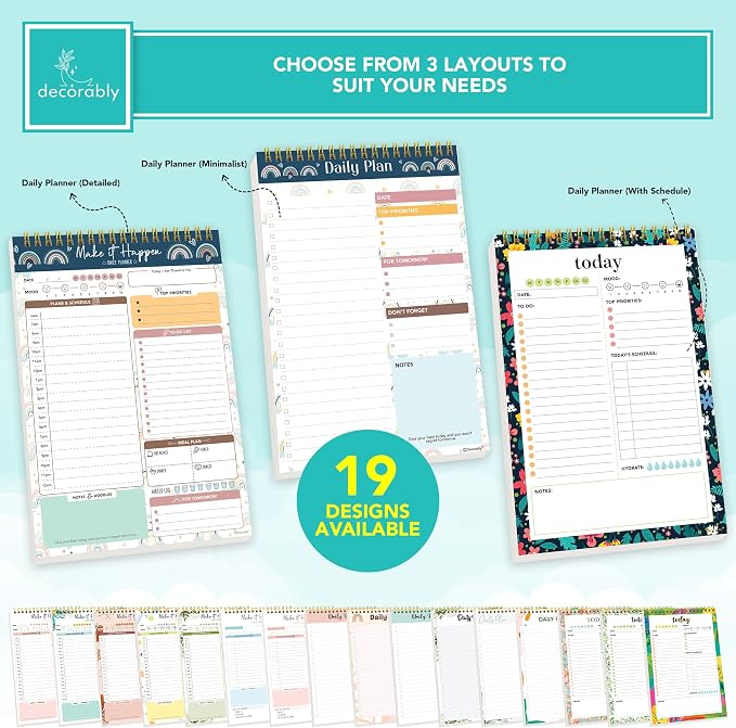 Decorably 52 Sheets Boho Rainbow Undated Daily Notepad - Image 2