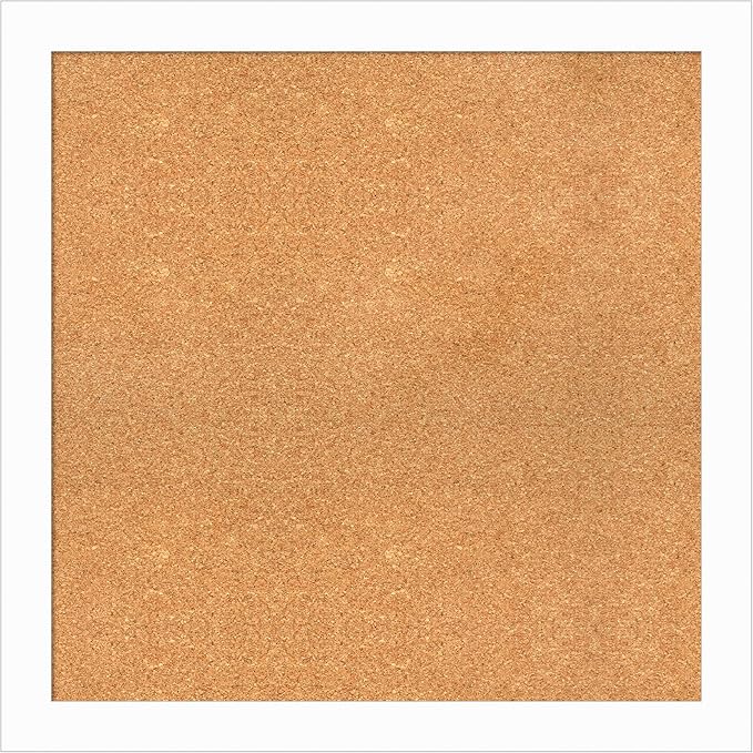 Amanti Art Natural Cork Board for Wall, 29x29 Vision Board with White Frame, Large Corkboard Office Decor for Home Organization, Casual Corkboard Pinboard to Display Items for Home Organization in-DeskLoop Office