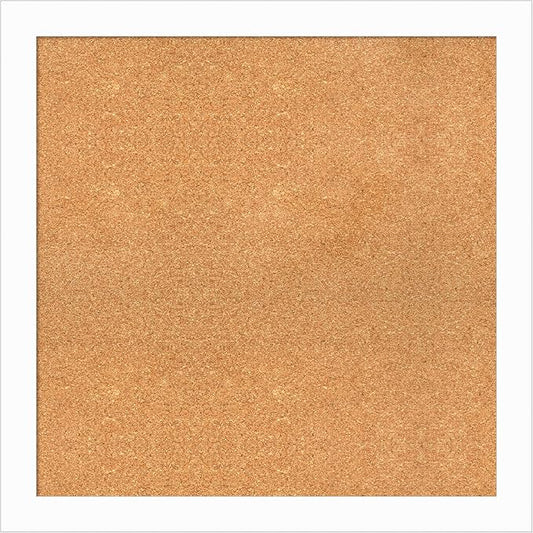 Amanti Art Natural Cork Board for Wall, 29x29 Vision Board with White Frame, Large Corkboard Office Decor for Home Organization, Casual Corkboard Pinboard to Display Items for Home Organization in-DeskLoop Office