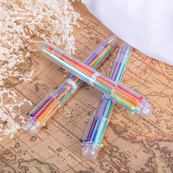 favide 6 Pack 0.5mm 6-in-1 Multicolor Ballpoint Pen, 6-Color Retractable - Image 4