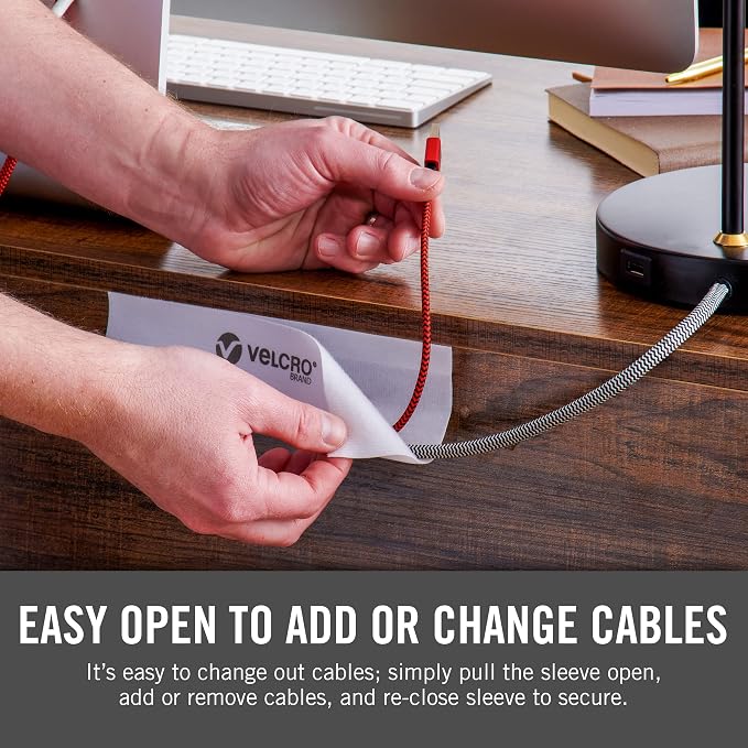 VELCRO Brand Mountable Cable Management Sleeve | Cord Hider Mounts on Walls or - Image 6