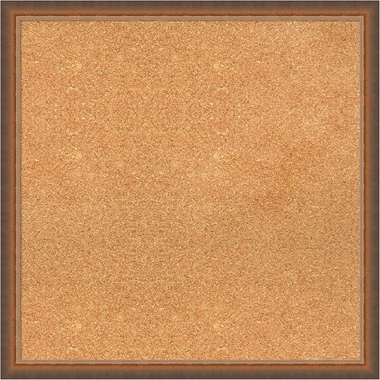 Amanti Art Natural Cork Board for Wall, 26x26 Vision Board with Bronze Frame, Medium Corkboard Office Decor for Home Organization, Modern Corkboard Pinboard to Display Items for Home Organization in-DeskLoop Office