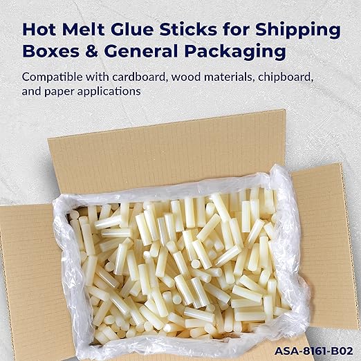 ASA Large Hot Glue Sticks for Glue Gun - 5/8" x 2" | High-Strength Hot Gun Sticks Adhesive for Corrugated Materials | Industrial Grade for Packaging & Woodworking | Pack of 1417-DeskLoop Office
