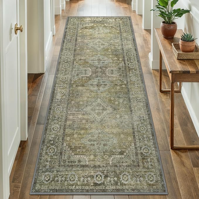 GENIMO Runner Rug 2x10 Non Slip Machine Washable Vintage Hallway Runner Rugs - Image 2