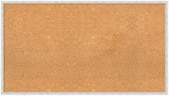 Amanti Art Natural Cork Board for Wall, 21x37 Vision Board with White Frame, Large Corkboard Office Decor for Home Organization, Modern Corkboard Pinboard to Display Items for Home Organization in-DeskLoop Office