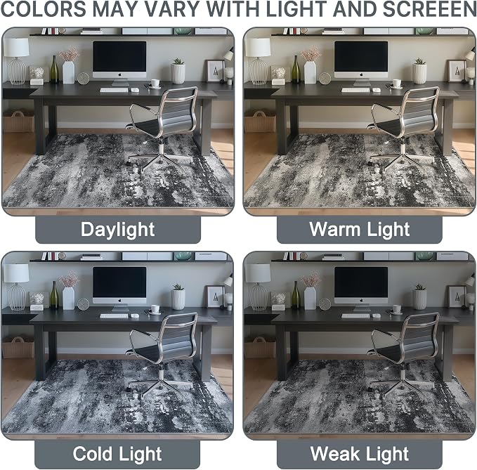 Office Chair Mat for Hardwood Tile Floor, Abstract 48"X 60" Desk Mats for - Image 6