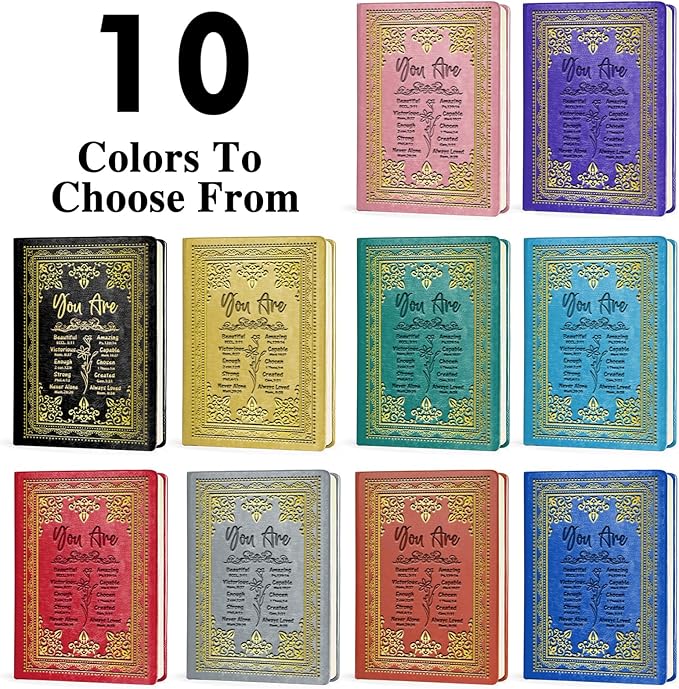 Pink A5 Lined Leather Journal Notebook,Inspirational Christian Gifts Hardcover Executive Notebooks for Men Women,200 Pages 100 Gsm Thick Ruled Paper Daily Diary for School,Family ,Friends,Work (You Beautiful Pink)-DeskLoop Office