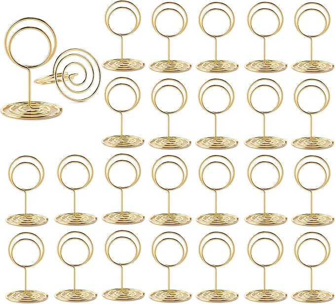 Hoewina 26Pcs Table Number Holders, Place Card Holder, Wire Picture Holder - Image 8
