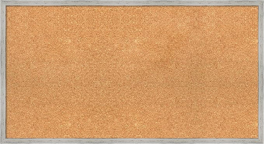 Amanti Art Natural Cork Board for Wall, 19x35 Vision Board with White Frame, Large Corkboard Office Decor for Home Organization, Cottage Corkboard Pinboard to Display Items for Home Organization in-DeskLoop Office
