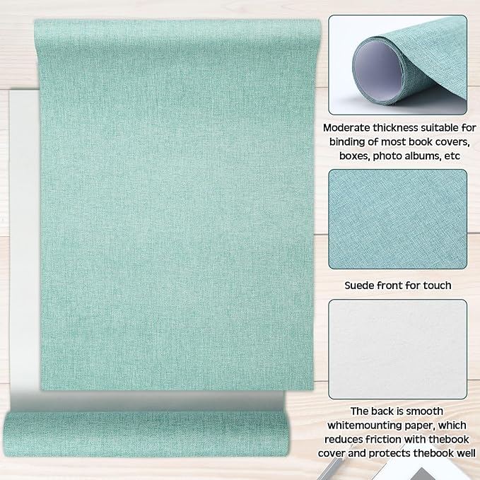 4 Pcs Book Cloth Bookcover Fabric Surface with Paper Backed Book Binding Cloth Fabric Book Cover for Scrapbooking Album DIY Craft Supplies Home, 4 Colors(Cool Color,40 x 16 Inches)-DeskLoop Office