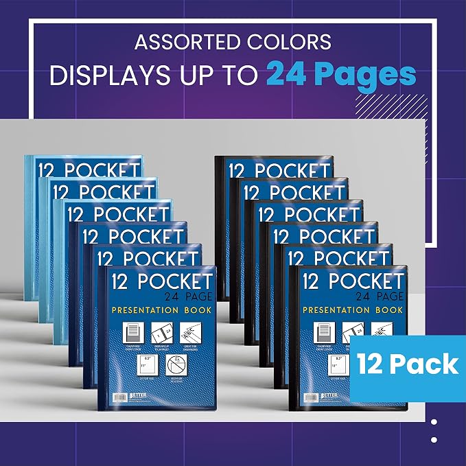 Better Office Products 12 Pocket Bound Presentation Book, 24 Sheet Protector - Image 7