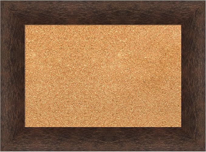 Amanti Art Natural Cork Board for Wall, 17x23 Vision Board with Brown Wood Frame, Small Corkboard Office Decor for Home Organization, Casual Corkboard Pinboard to Display Items for Home Organization-DeskLoop Office
