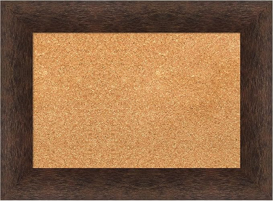 Amanti Art Natural Cork Board for Wall, 17x23 Vision Board with Brown Wood Frame, Small Corkboard Office Decor for Home Organization, Casual Corkboard Pinboard to Display Items for Home Organization-DeskLoop Office