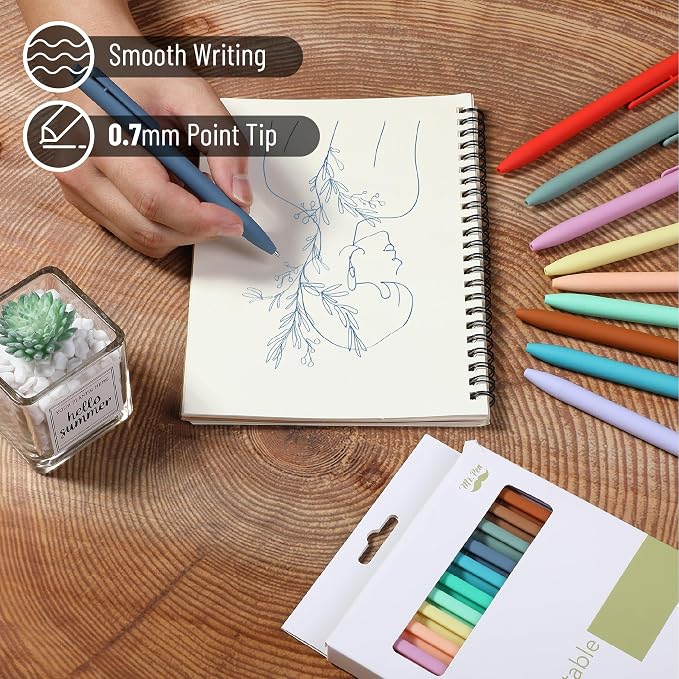Mr. Pen- Retractable Gel Pens, 12 Pack, Fast Dry, Smooth Writing, Cute Pens - Image 2