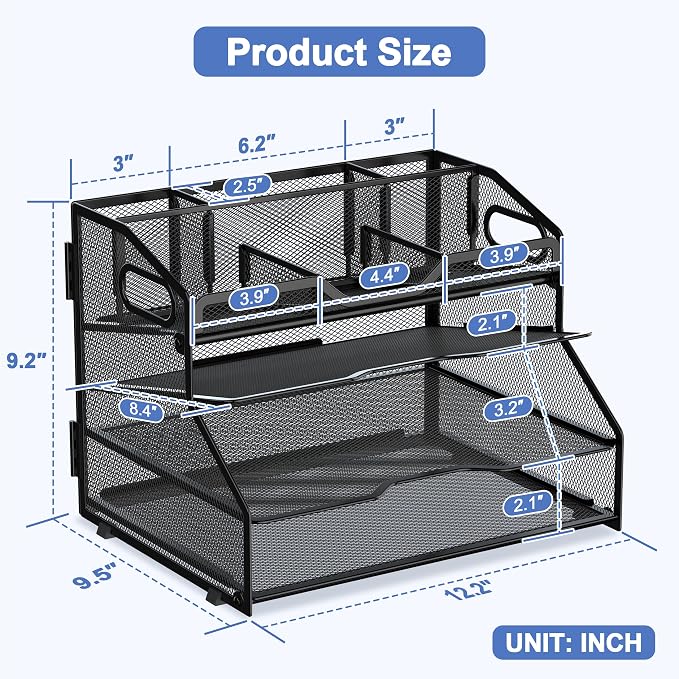 4 Tier Desk Orgnizers and Accessories, Metal Magazine File Holder - Image 2