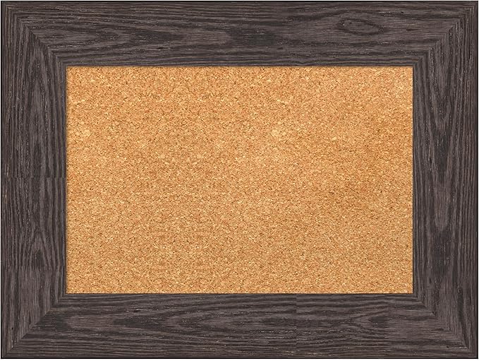Amanti Art Natural Cork Board for Wall, 18x24 Vision Board with Black Wood Frame, Small Corkboard Office Decor for Home Organization, Country Rustic Corkboard Pinboard to Display Items for Home-DeskLoop Office
