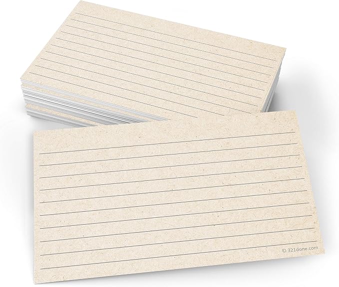 321Done Ruled Note Cards, 3x5 Thick Index Cards by 321Done