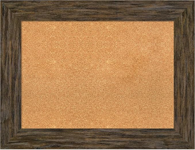 Amanti Art Natural Cork Board for Wall, 27x35 Vision Board with Brown Wood Frame, Medium Corkboard Office Decor for Home Organization, Rustic Farmhouse Corkboard Pinboard to display items for home-DeskLoop Office