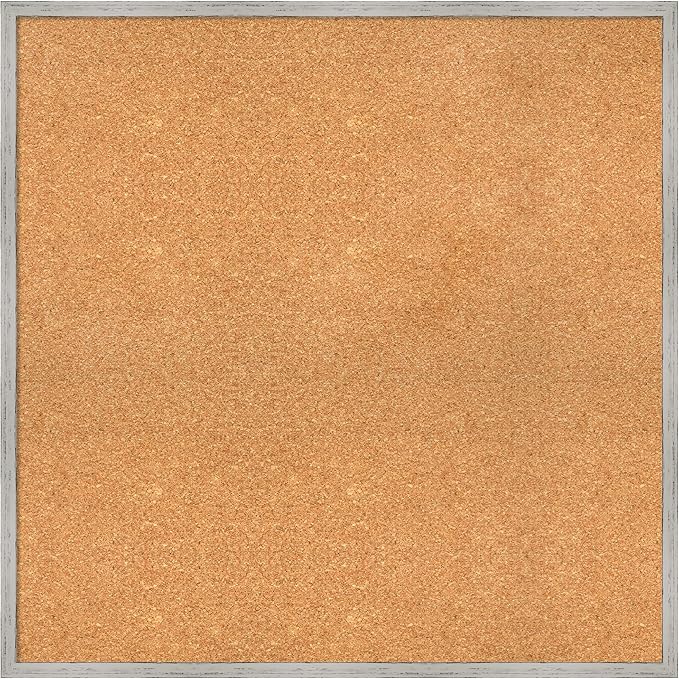Amanti Art Natural Cork Board for Wall, 31x31 Vision Board with White Frame, Large Corkboard Office Decor for Home Organization, Cottage Corkboard Pinboard to Display Items for Home Organization in-DeskLoop Office