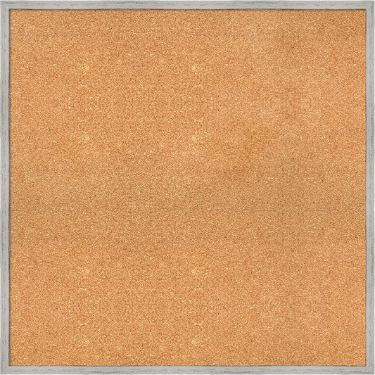 Amanti Art Natural Cork Board for Wall, 31x31 Vision Board with White Frame, Large Corkboard Office Decor for Home Organization, Cottage Corkboard Pinboard to Display Items for Home Organization in-DeskLoop Office