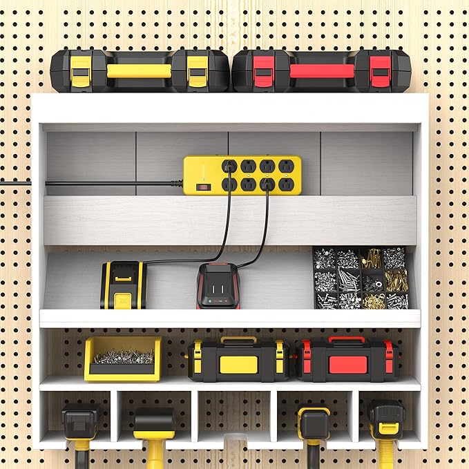 Heavy Duty Power Strip,Industrial Heavy Metal Case Surge Protector,8 AC Outlets,15Amp,2700 Joules,Protected' Indicator,14 Gauge Cord (Yellow, 10FT Length)-DeskLoop Office