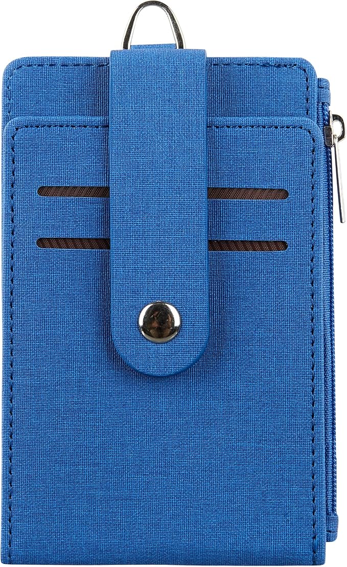 Women & Men Keychain Card Holder Case Zipper Slim Minimalist Front Pocket Wallet - Image 2