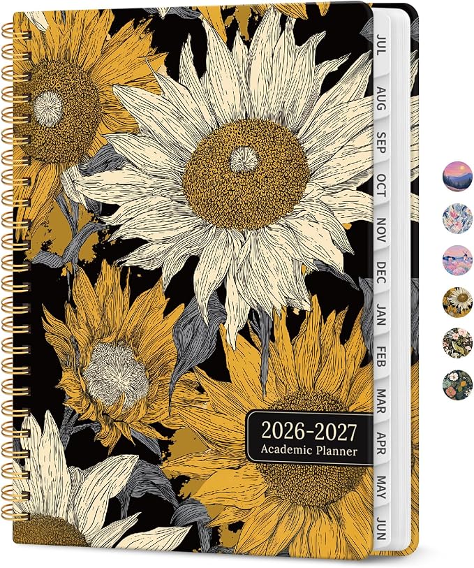 Planner 2026–2027, Academic Monthly Weekly Spiral Calendar, July 2026 – June by Taja