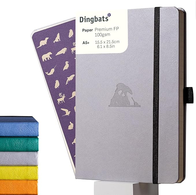 Dingbats - Earth Dotted A5 Medium Notebook, Glicine Arctic - Hardcover - Cream 100gsm Ink-Proof Paper - Numbered Pages, Index & Key Pages-DeskLoop Office