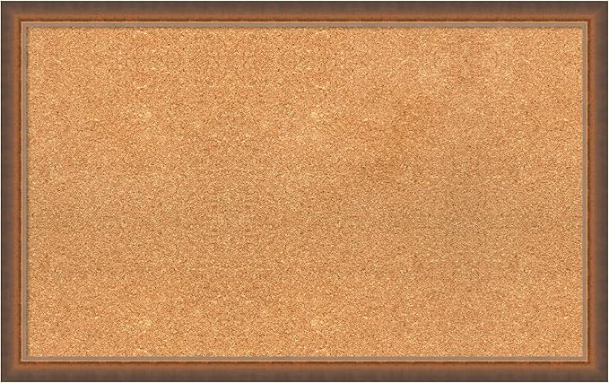 Amanti Art Natural Cork Board for Wall, 20x32 Vision Board with Bronze Frame, Medium Corkboard Office Decor for Home Organization, Modern Corkboard Pinboard to Display Items for Home Organization in-DeskLoop Office