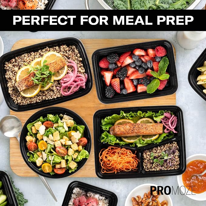 50-Pack Reusable Meal Prep Containers Microwave Safe Food Storage Containers - Image 9