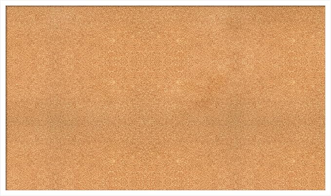 Amanti Art Natural Cork Board for Wall, 29x49 Vision Board with White Frame, Oversize Corkboard Office Decor for Home Organization, Modern Corkboard Pinboard to Display Items for Home Organization in-DeskLoop Office