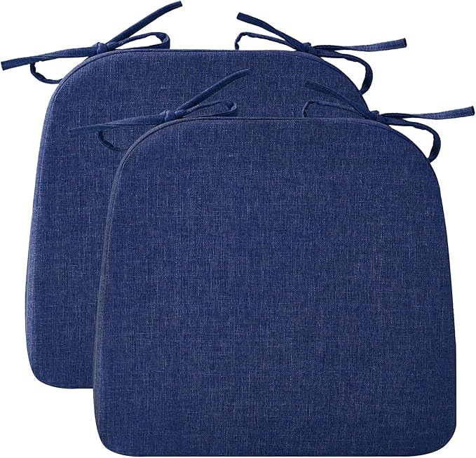 Ruqmuis Chair Cushions for Dining Chairs, D-Shaped Chair Pads by Ruqmuis