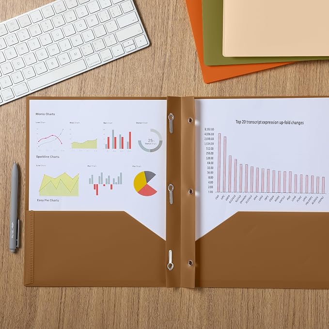 Mr. Pen- Plastic Folders with Pockets and Prongs, 5 Pack, Letter Size | Autumn - Image 5