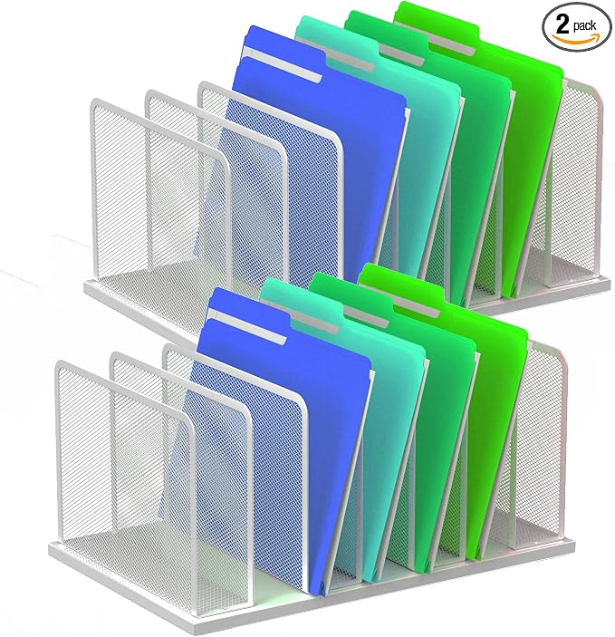 Kuntine.B Desk File Organizer Upright Mesh Desktop Organizer File Sorter Office by KuntineB