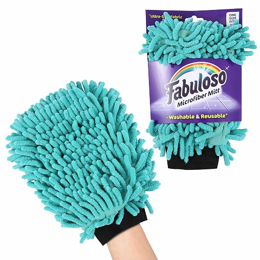 Fabuloso Microfiber Cleaning Mitt Glove, Lint-Free Scratch-Free Dusting Washing by Fabuloso