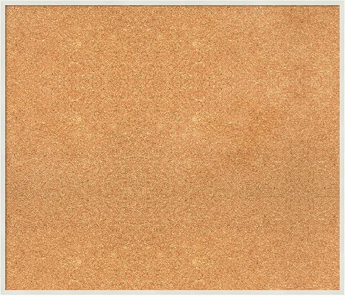 Amanti Art Natural Cork Board for Wall, 25x29 Vision Board with White Frame, Large Corkboard Office Decor for Home Organization, Modern Corkboard Pinboard to Display Items for Home Organization in-DeskLoop Office