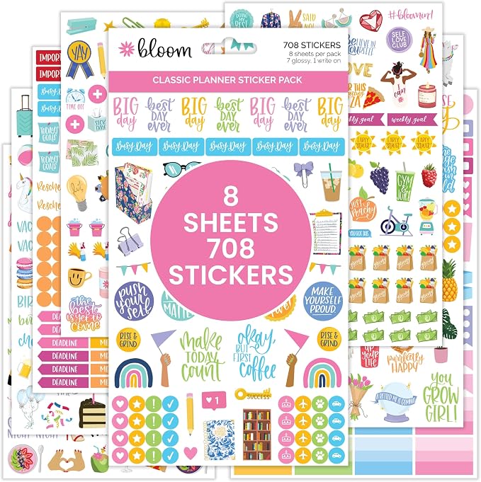 Bloom Daily Planners Newly Improved Classic Planner Sticker Sheets by bloomdailyplanners