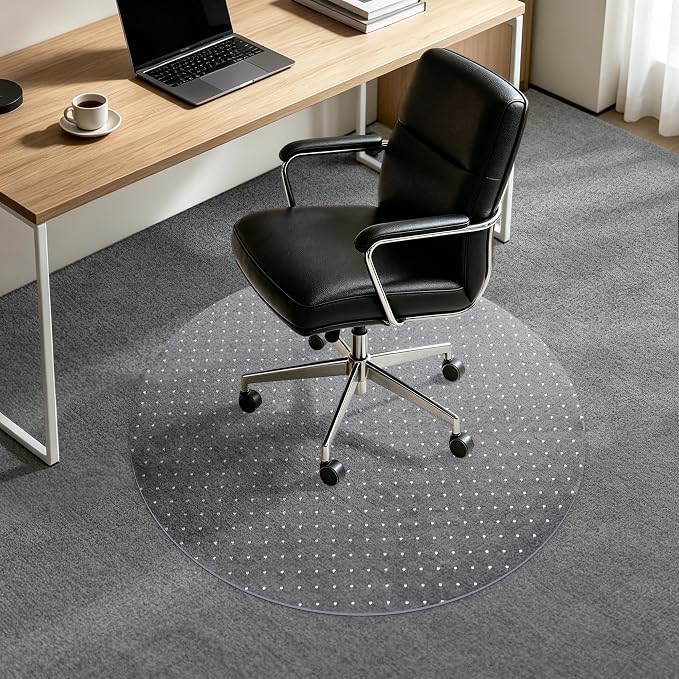 BesWin Office Chair Mat for Carpet, Thick and Sturdy Carpet Protector for Work by BesWin