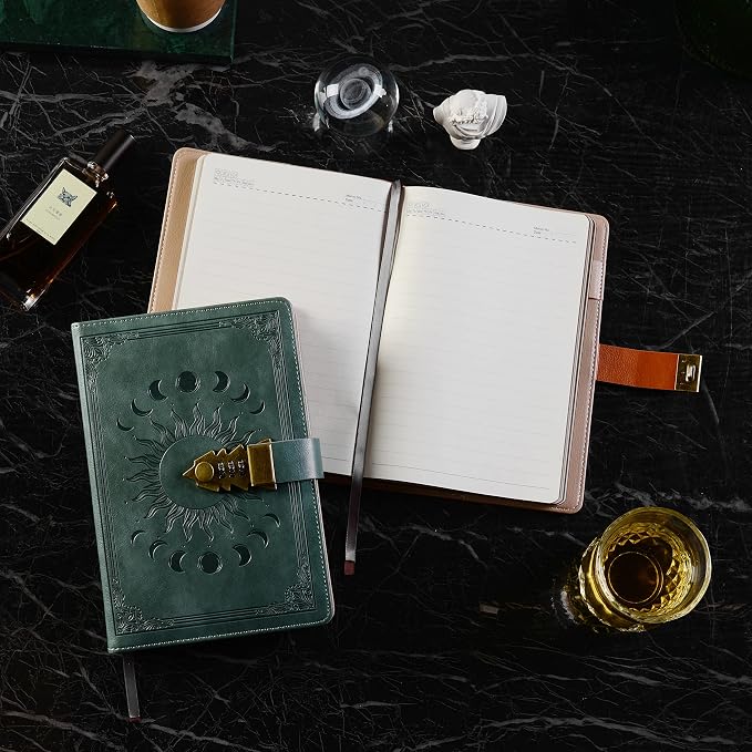 ZXHQ Lock Diary with Pen, A5 Ruled 240 Pages PU Leather Journal with Lock - Image 3
